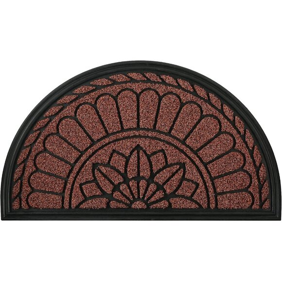 ✨ Half Round Door Mat Non-Slip Durable Rubber Door Mats Heavy Duty Doormat - Picture 1 of 8